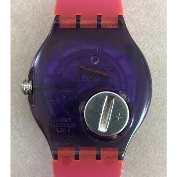 Vintage 90s Swatch Blue Whale Neon Rainbow Multicolor Swiss Wristwatch Watch main image 5